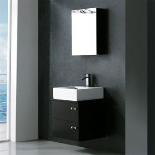 Vigo 22 inch Single Bathroom Vanity with Medicine Cabinet   Wenge