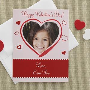 Personalized Valentines Day Cards for Kids   Photo Heart