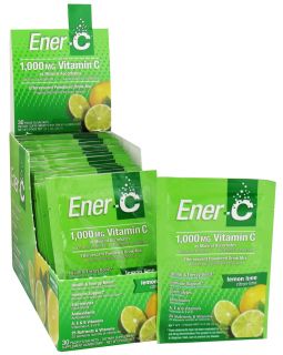 Ener C   Vitamin C Effervescent Powdered Drink Mix Lemon Lime 1000 mg.   30 Packet(s)