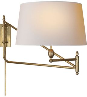 Thomas Obrien Paulo 1 Light Swing Arm Lights/Wall Lamps in Hand Rubbed Antique Brass TOB2201HAB NP