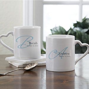 Personalized His & Hers Coffee Mug Set   Our Initials