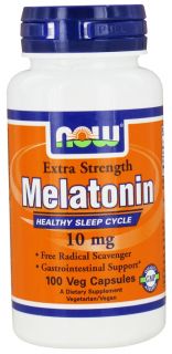 NOW Foods   Melatonin Extra Strength 10 mg.   100 Vegetarian Capsules