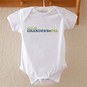 Fathers Day Gifts    Personalized Grandchild Baby Bodysuit   Grandpas Favorite