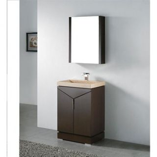 Madeli Savona 24 Bathroom Vanity with Integrated Basin   Walnut