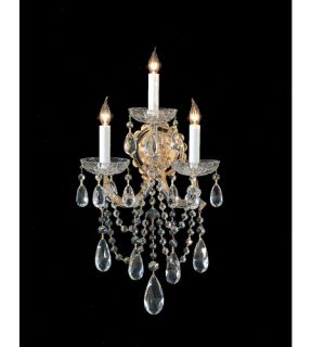 Maria Theresa 3 Light Wall Sconces in Gold 4423 GD CL MWP