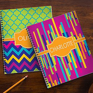 Personalized Notebooks for Girls   Bright & Cheerful