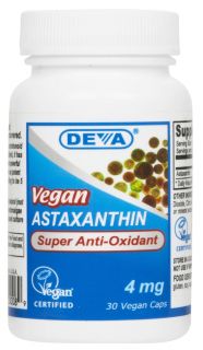 Deva Nutrition   Vegan Astaxanthin Super Anti Oxidant 4 mg.   30 Softgels
