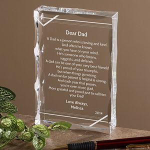 Personalized Poem Keepsake Gifts for Dad