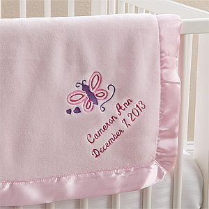 Personalized Girls Pink Baby Blankets   Baby Love