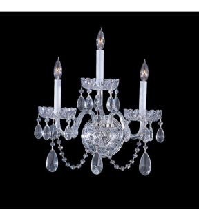 Traditional Crystal 3 Light Wall Sconces in Polished Chrome 1033 CH CL S