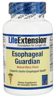 Life Extension   Esophageal Guardian Natural Berry Flavor   60 Chewable Tablets