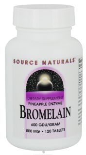 Source Naturals   Bromelain Pineapple Enzyme 600 GDU/Gram 500 mg.   120 Tablets