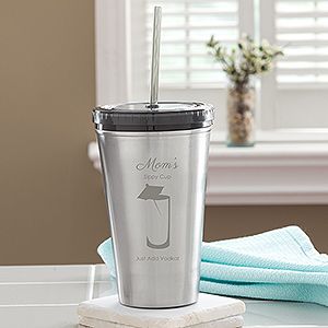 Personalized Stainless Steel Tumbler   Big Girl Sippy Cup