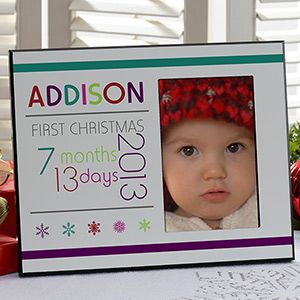 Personalized First Christmas Picture Frames   Babys Age