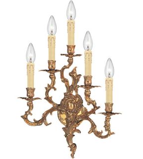 Oxford 5 Light Wall Sconces in Olde Brass 705 OB