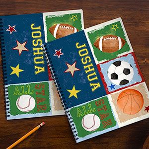Personalized Kids Notebooks   Sports