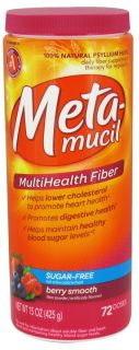 Metamucil   MultiHealth Psyllium Fiber Powder Berry Smooth   15 oz.