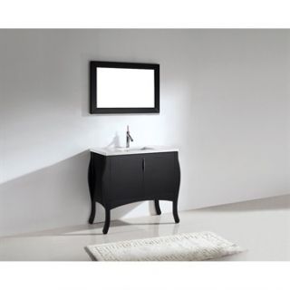Madeli Sorrento 39 Bathroom Vanity with Quartzstone Top   Espresso
