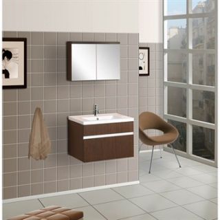 Bath Authority DreamLine 24 Wall Mounted Modern Bathroom Vanity   w/ Porcelain