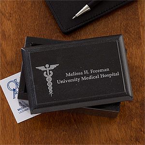Personalized Marble Business Card Holders for Doctors