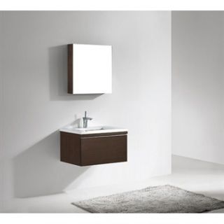 Madeli Venasca 30 Bathroom Vanity with Quartzstone Top   Walnut