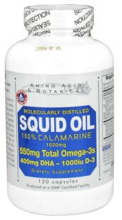 Amino Acid & Botanical   Squid Oil with Vitamin D   120 Capsules
