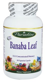Paradise Herbs   Banaba Leaf 121 Concentrated Potency   180 Vegetarian Capsules