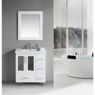 Design Element Stanton 32 Single Sink Vanity Set with Drop in Sink   White