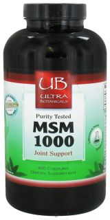 Ultra Botanicals   MSM Joint Support 1000 mg.   400 Capsules