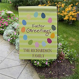 Personalized Easter Egg Garden Flags