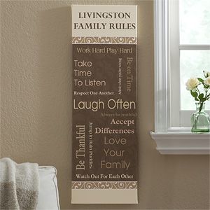 Personalized Canvas Art   Family Rules