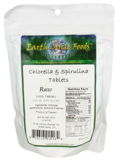 Earth Circle Organics   Chlorella & Spirulina Tablets   1000 Tablets