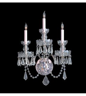 Traditional Crystal 3 Light Wall Sconces in Polished Chrome 5023 CH CL MWP