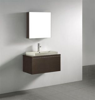 Madeli Venasca 30 Bathroom Vanity with Integrated Basin   Walnut