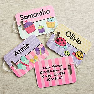 Personalized Girls Luggage Tag Set   Just For Her