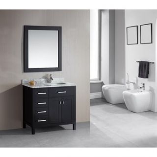 Design Element London 36 Single Vanity with Drawers on the Left   Espresso