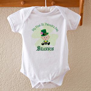 Personalized First St Patricks Day Baby Bodysuit