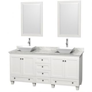 Acclaim 72 Double Bathroom Vanity for Vessel Sinks by Wyndham Collection   Whit