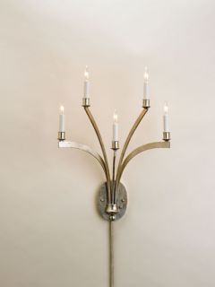 Galaxy 5 Light Wall Sconces in Contemporary Silver Leaf 5020
