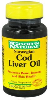 Good N Natural   Norwegian Cod Liver Oil   100 Softgels
