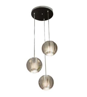 Phoenix 3 Light Pendants in Clear Acrylic And Satin Silver TP6300 3