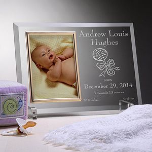 Personalized Birth Announcement Glass Baby Picture Frame