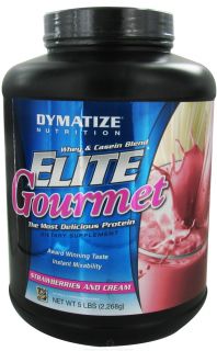 Dymatize Nutrition   Elite Gourmet Protein Whey & Casein Blend Powder Strawberries & Cream   5 lbs.
