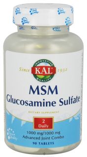Kal   MSM With Glucosamine Sulfate   90 Tablets