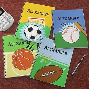 Personalized Sports Notebooks for Boys   Set of Two