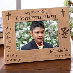 Personalized First Holy Communion Picture Frame   Blessed Sacrament   Horizonta