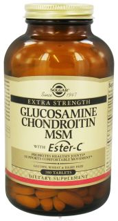 Solgar   Extra Strength Glucosamine Chondroitin MSM with Ester C   180 Tablets