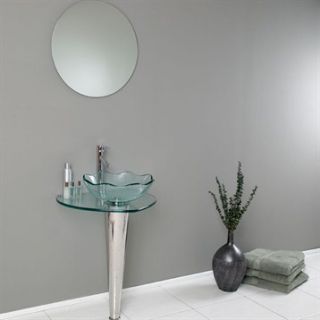Fresca Netto Modern Glass Bathroom Vanity with Wavy Edge Vessel Sink