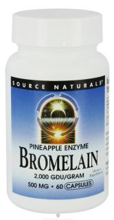 Source Naturals   Bromelain Pineapple Enzyme 2000 GDU/Gram 500 mg.   60 Capsules