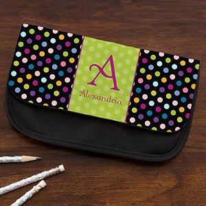 Personalized Pencil Cases for Kids   Polka Dots